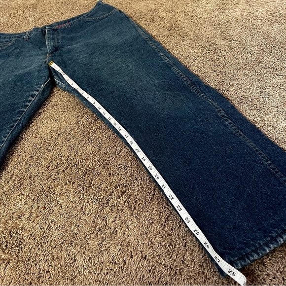 Wrangler Thermal Jeans Mens 36x30 Blue Rugged Wear Denim Red Lining insulated - Picture 9 of 14